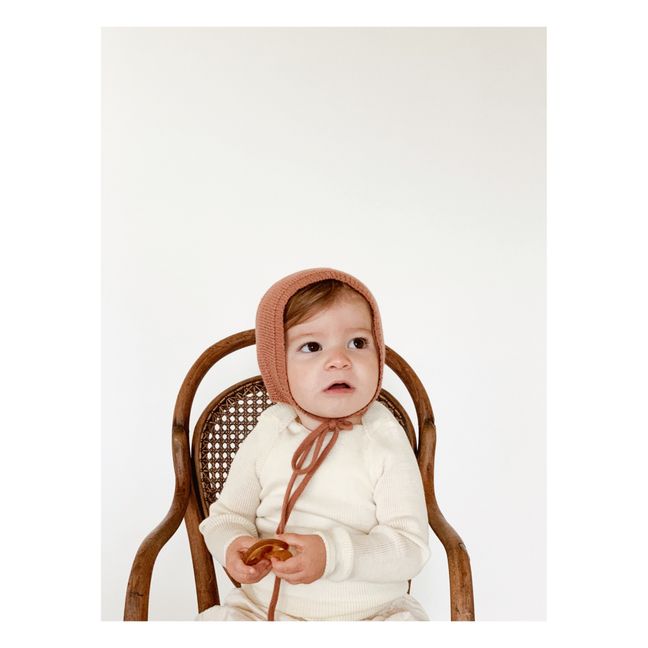 Dolly Merino Wool Baby Bonnet Terracotta