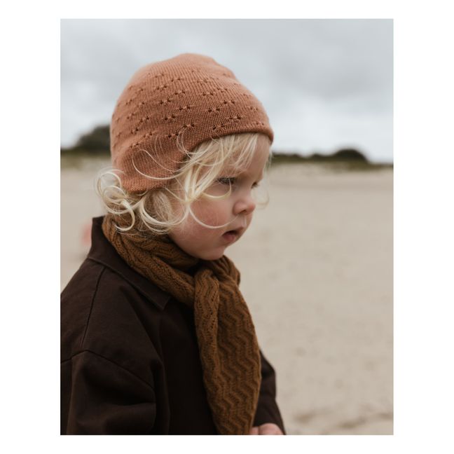 Bonnet Pointelle en Mérinos Dua | Terracotta