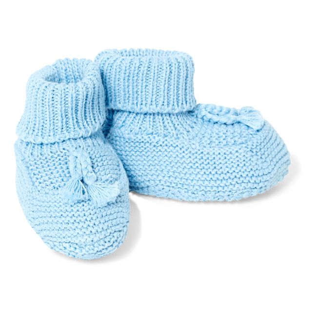 Knitted Booties Blu