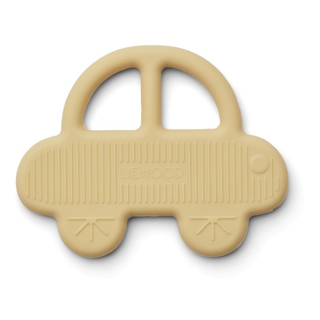 Silicone Car Teething Ring Pale yellow