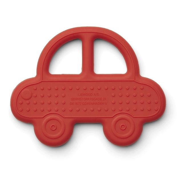 Silicone Car Teething Ring Red