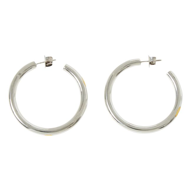Hollow Hoop Earrings | Silver