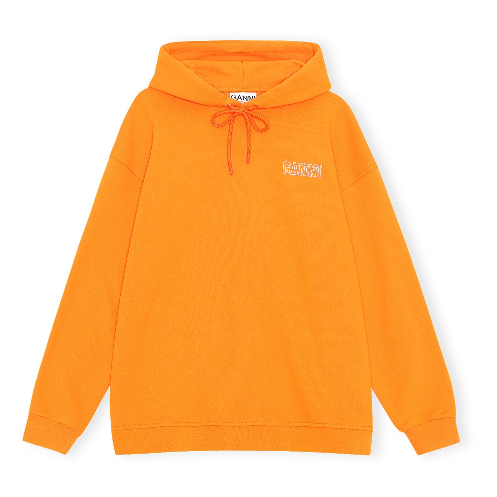 Ganni - Sweat Hoodie Isoli Software Coton Bio - Femme - Orange