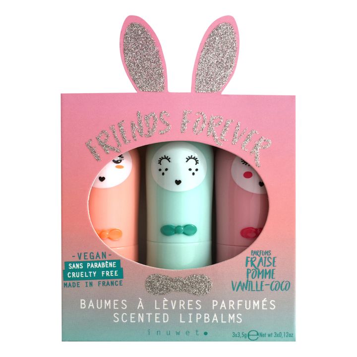 Inuwet - Rabbit set of 3 vegan lip balms