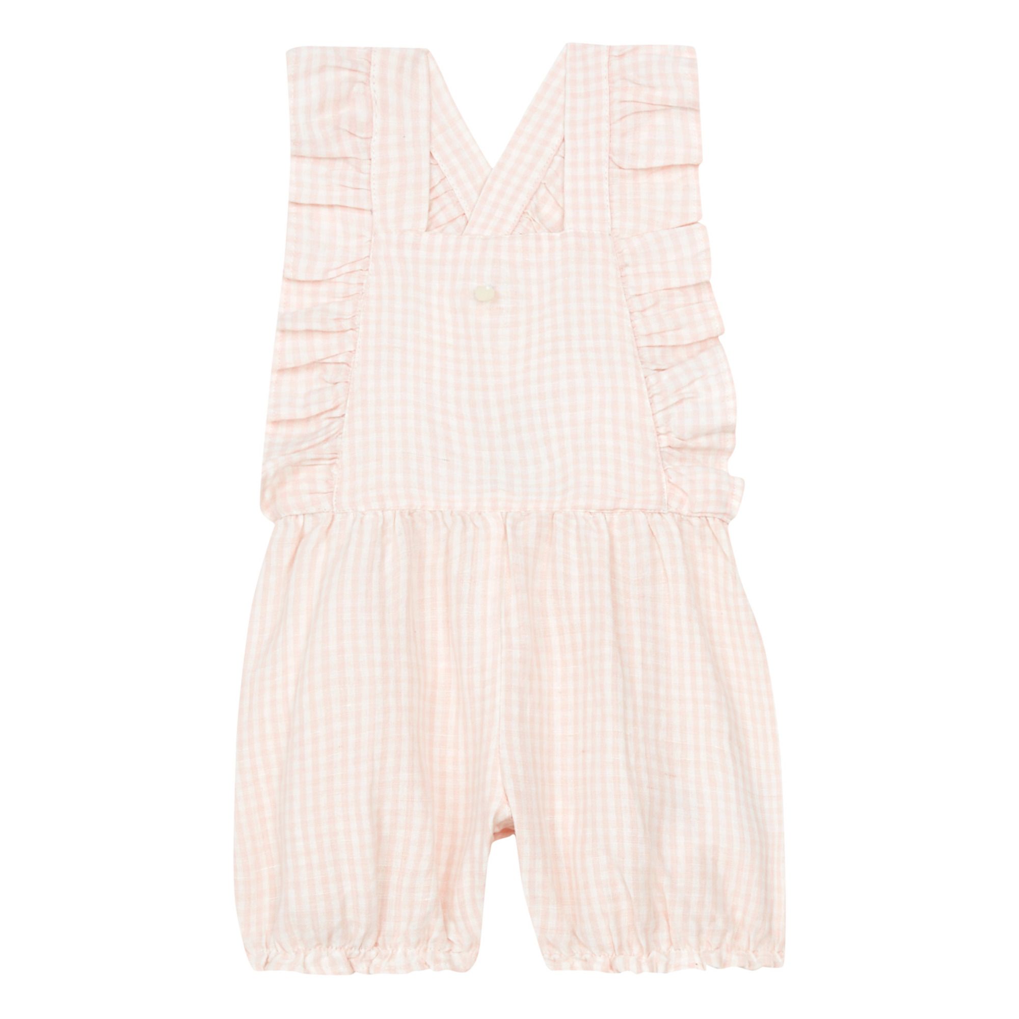 Tartine et Chocolat - Salopette Lin Vichy - Fille - Rose pâle