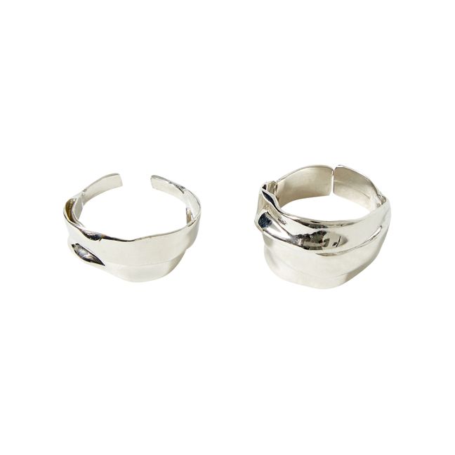 Flow Layering Rings | Silver