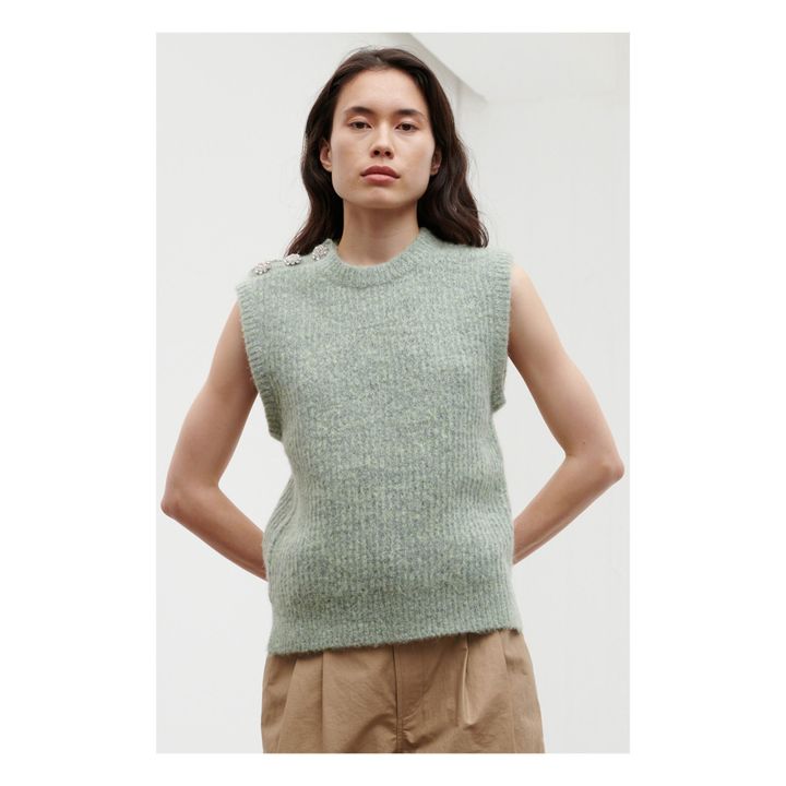 Alpaca and Merino Wool Vest Verde- Immagine del prodotto n°1
