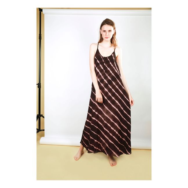 Costa Diagonal Thin Lines Crepe Dress Nero carbone