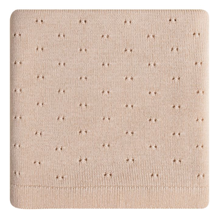 Bibi Merino Wool Pointelle Blanket | Rosa incarnato- Immagine del prodotto n°0