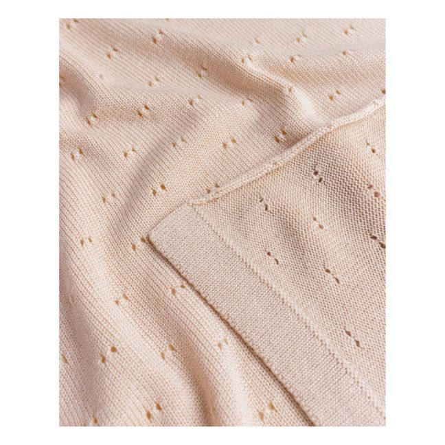 Bibi Merino Wool Pointelle Blanket | Rosa incarnato