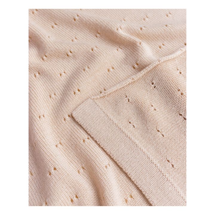Bibi Merino Wool Pointelle Blanket | Rosa incarnato- Immagine del prodotto n°3