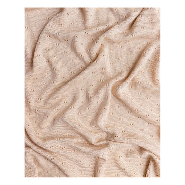 Bibi Merino Wool Pointelle Blanket | Rosa incarnato- Immagine del prodotto n°4