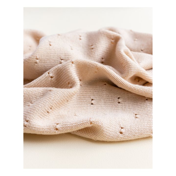 Bibi Merino Wool Pointelle Blanket | Rosa incarnato- Immagine del prodotto n°5