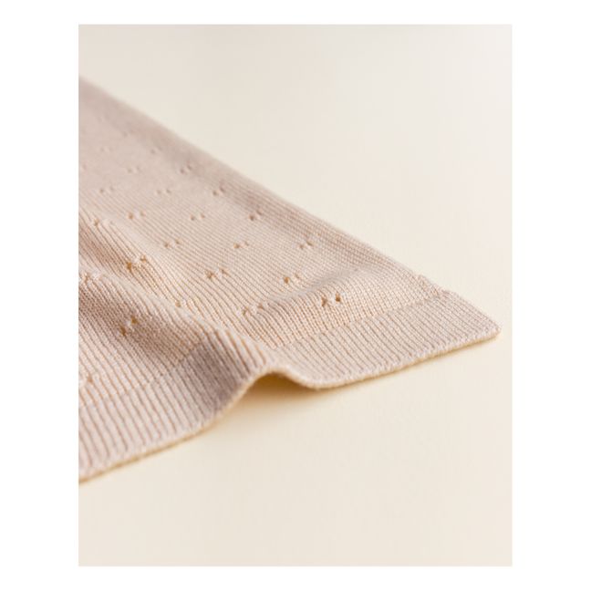 Bibi Merino Wool Pointelle Blanket | Rosa incarnato
