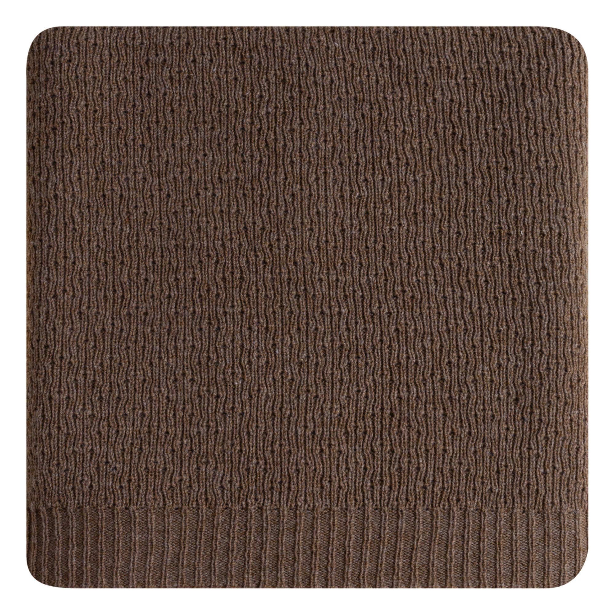 Hvid - Couverture en Laine Vierge Flora - Marron