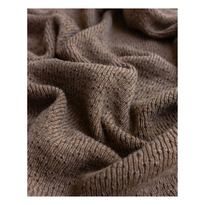 Flora Virgin Wool Blanket | Brown- Product image n°4