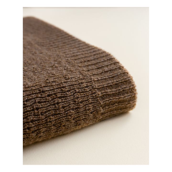 Flora Virgin Wool Blanket | Brown- Product image n°6