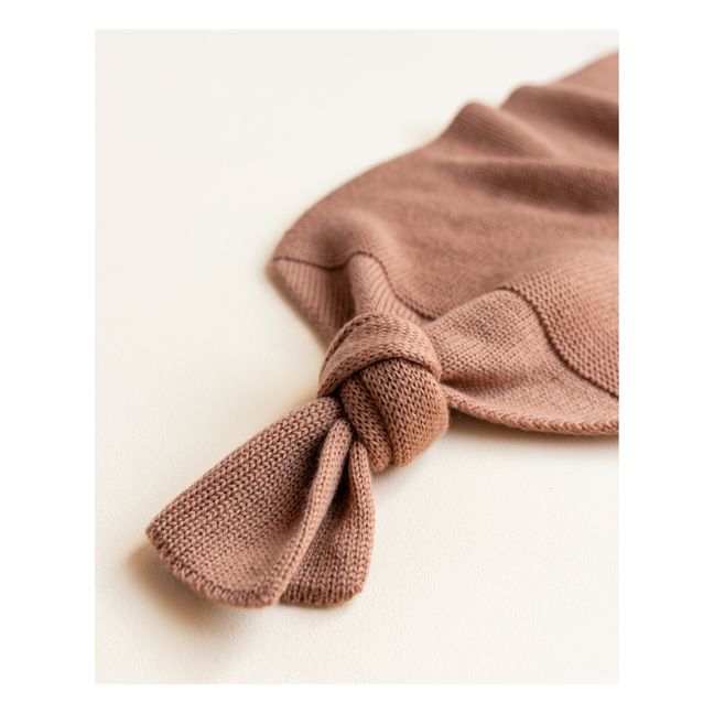 Saquito de lana merina con nudo | Terracotta