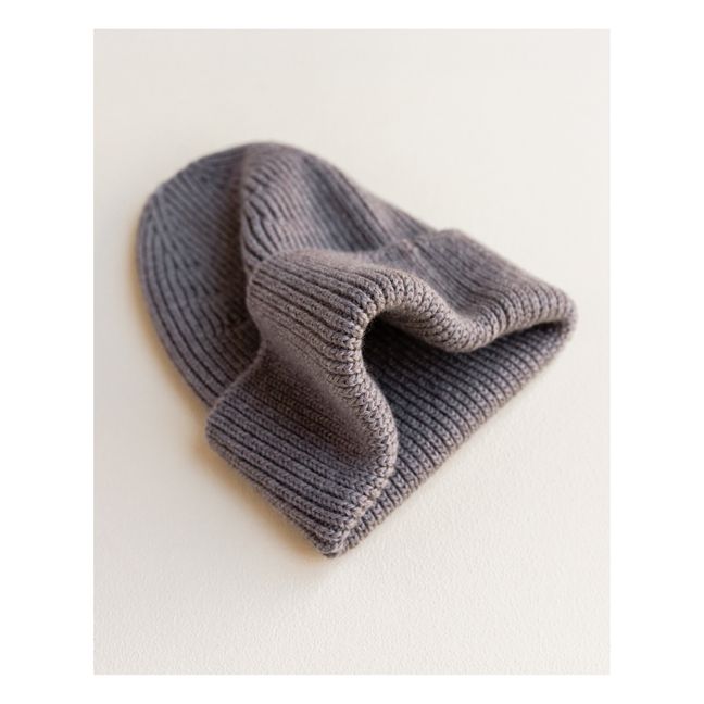 Fonzie Merino Wool Beanie - Women's Collection -  Mid grey
