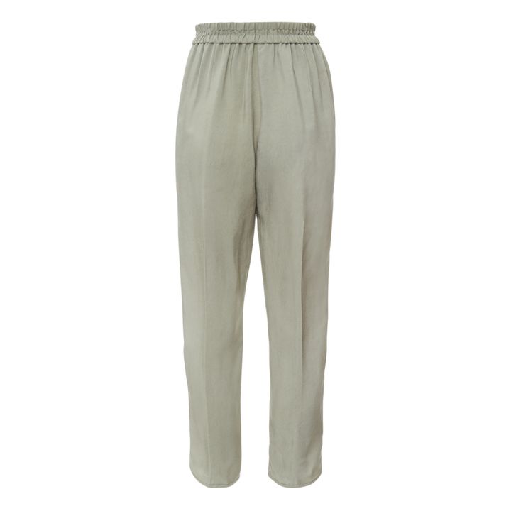 Forte Forte - Pantalón de Cupro con cintura elástica - Verde Gris