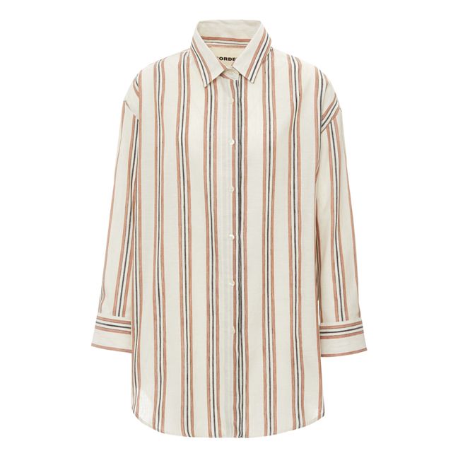 Linen Striped Shirt Ecru
