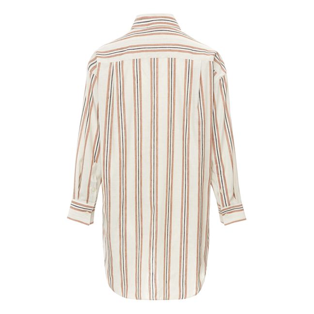 Linen Striped Shirt Ecru
