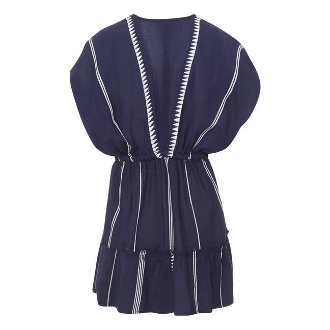 Nunu Plunge Neck Short Dress | Navy blue