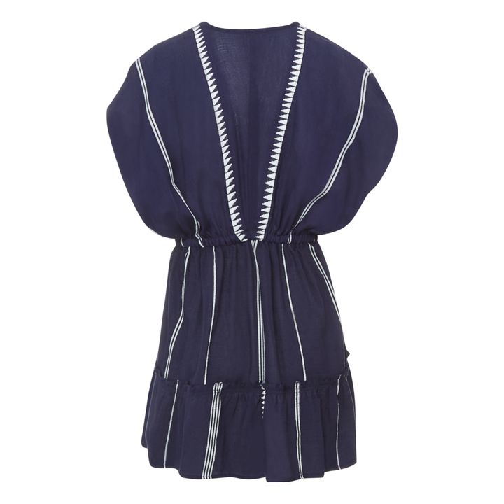 Nunu Plunge Neck Short Dress | Blu marino- Immagine del prodotto n°10