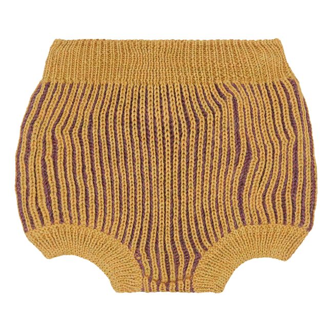 Baby Alpaca Wool Ribbed Bloomers Giallo