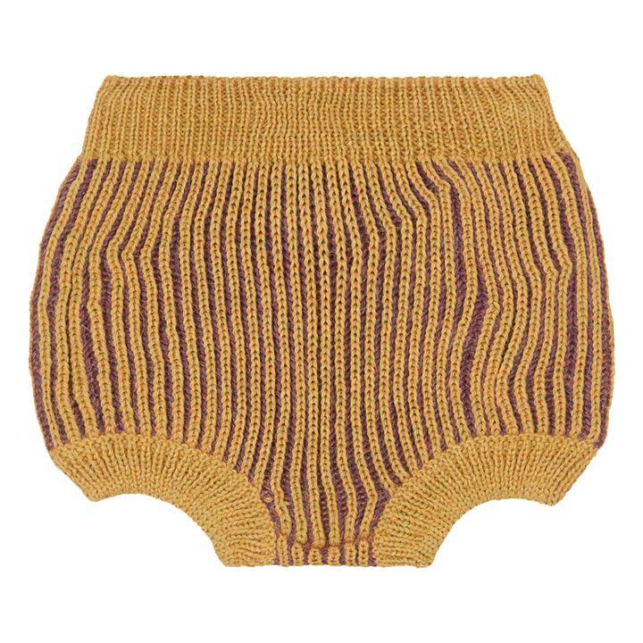 Baby Alpaca Wool Ribbed Bloomers | Yellow- Product image n°0