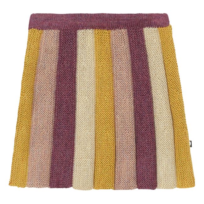 Baby Alpaca Wool Striped Skirt Amarillo