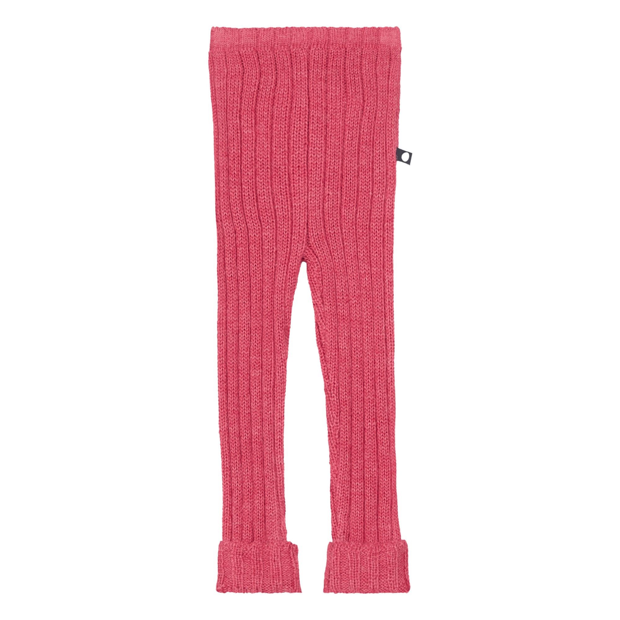 Baby Alpaca Wool Ribbed Leggings Pink- Product image n°0