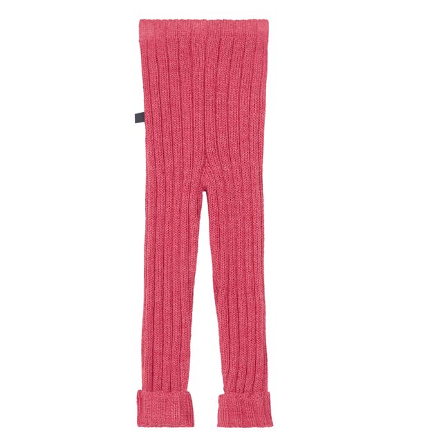 Baby Alpaca Wool Ribbed Leggings Pink