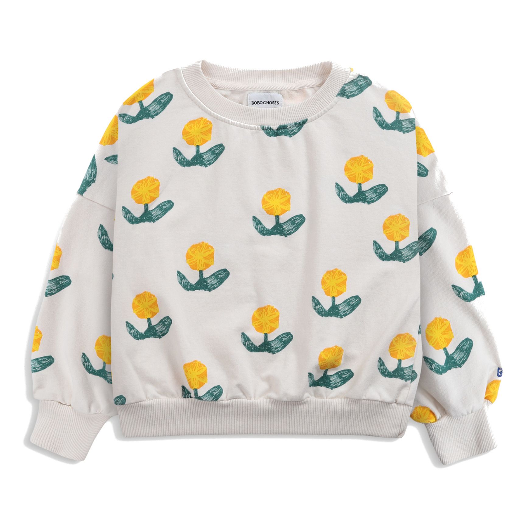 Bobo Choses - Sweat Coton Bio Fleurs - Fille - Ecru