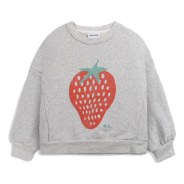 Cotton Strawberry Sweatshirt Grau