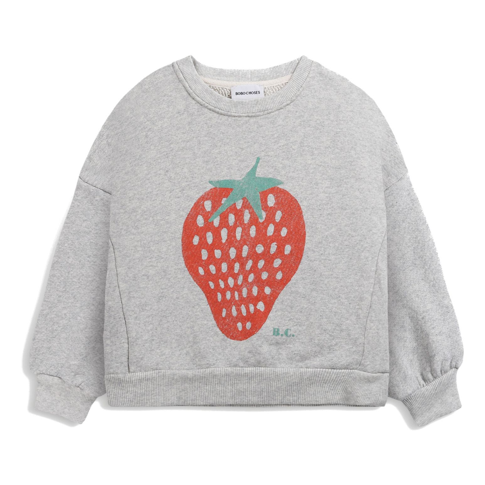 Cotton Strawberry Sweatshirt Grey- Product image n°0