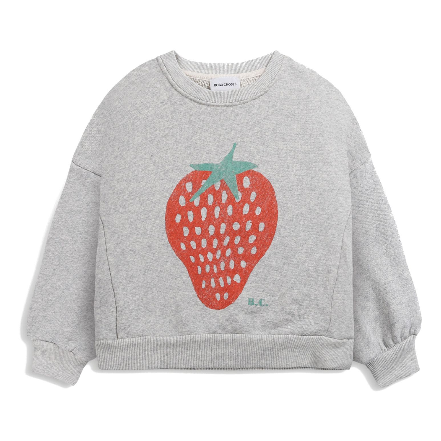 Bobo Choses - Sweat Coton Fraise - Fille - Gris