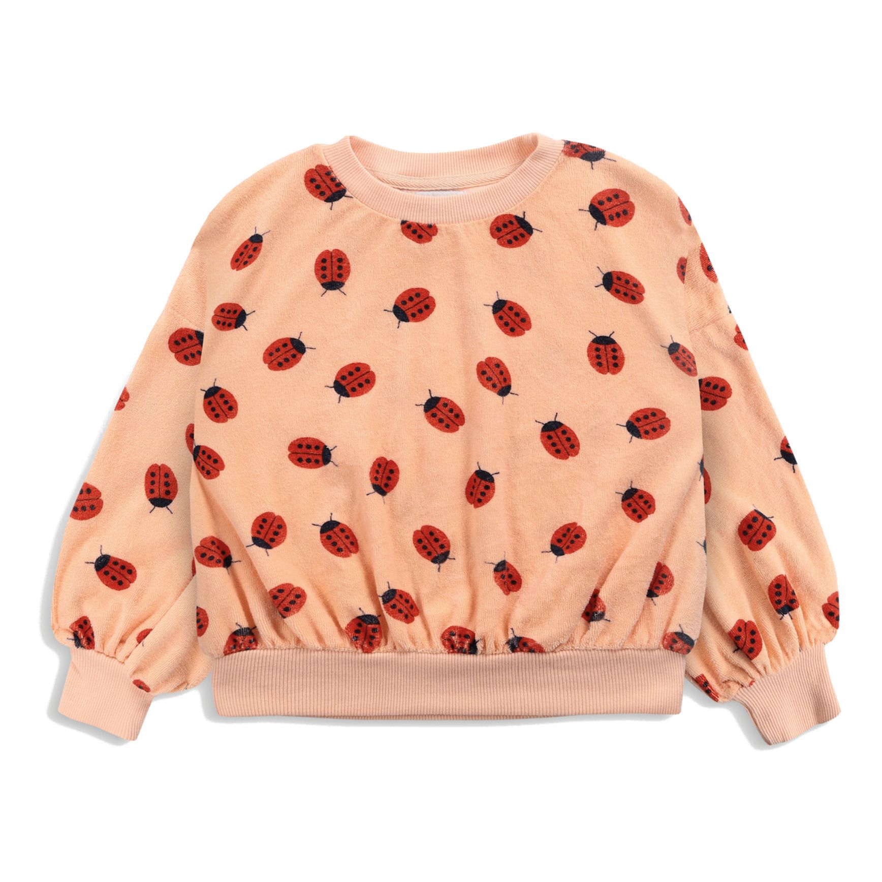 Bobo Choses - Sweat Eponge Bio Coccinelles - Fille - Rose pêche