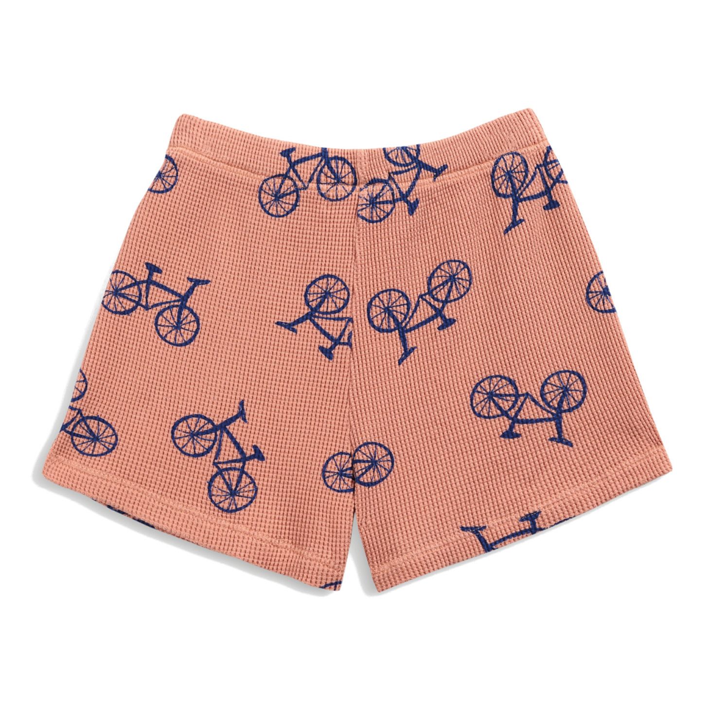 Pantaloncini, motivo con biciclette, in cotone biologico a nido d’ape Albiccocca- Immagine del prodotto n°5