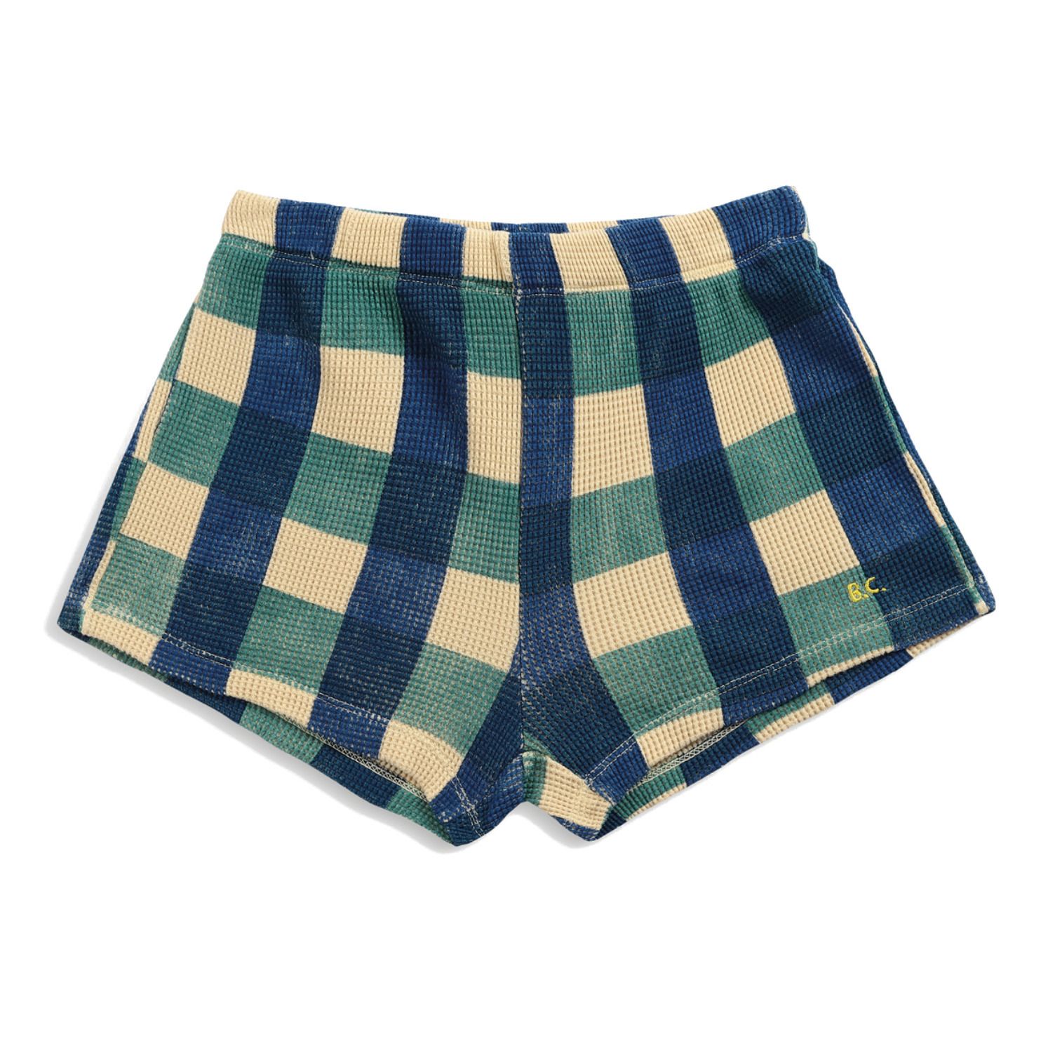 Bobo Choses - Short Coton Bio Nid D'Abeille Carreaux - Fille - Bleu marine