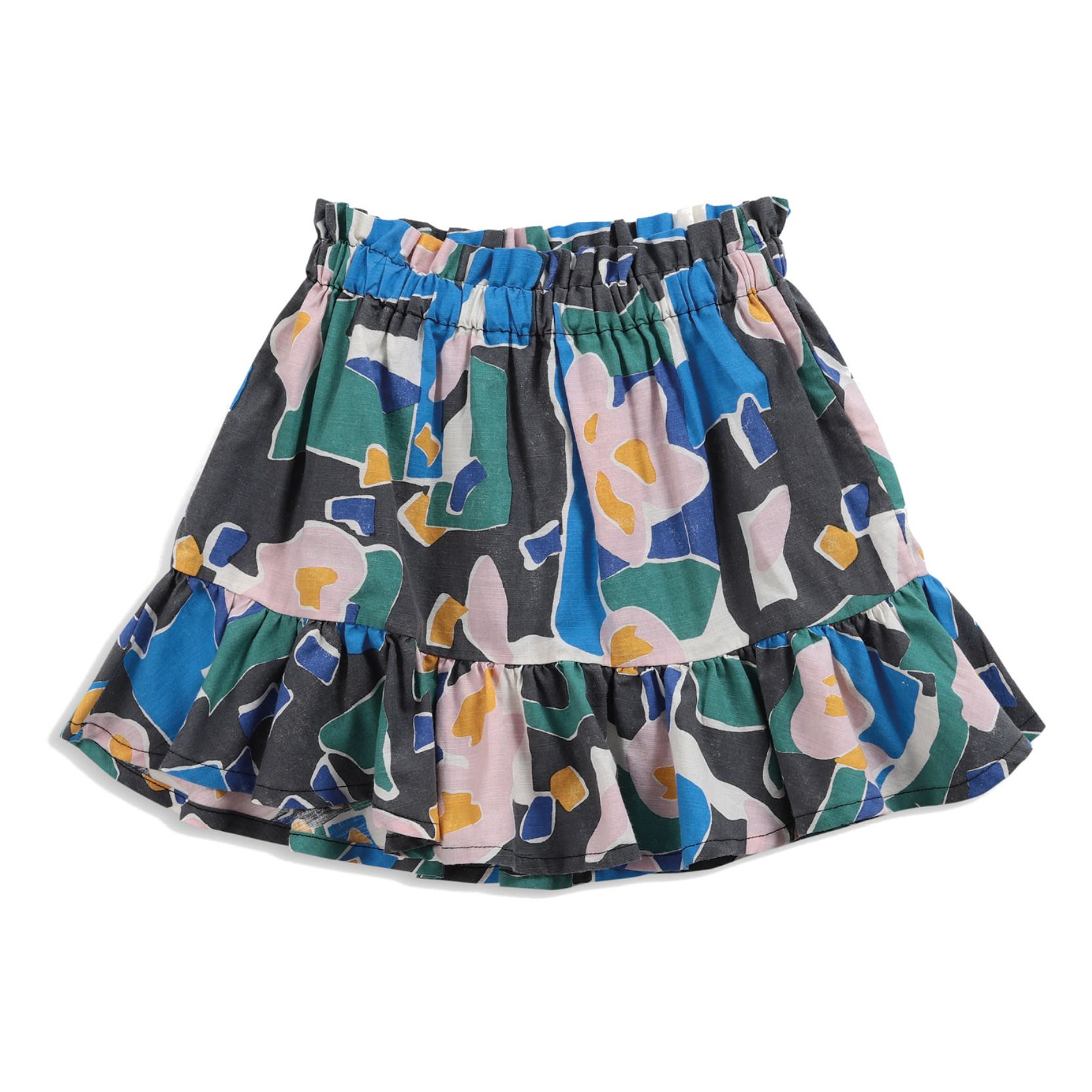 Organic Cotton Floral Skirt Black- Product image n°0