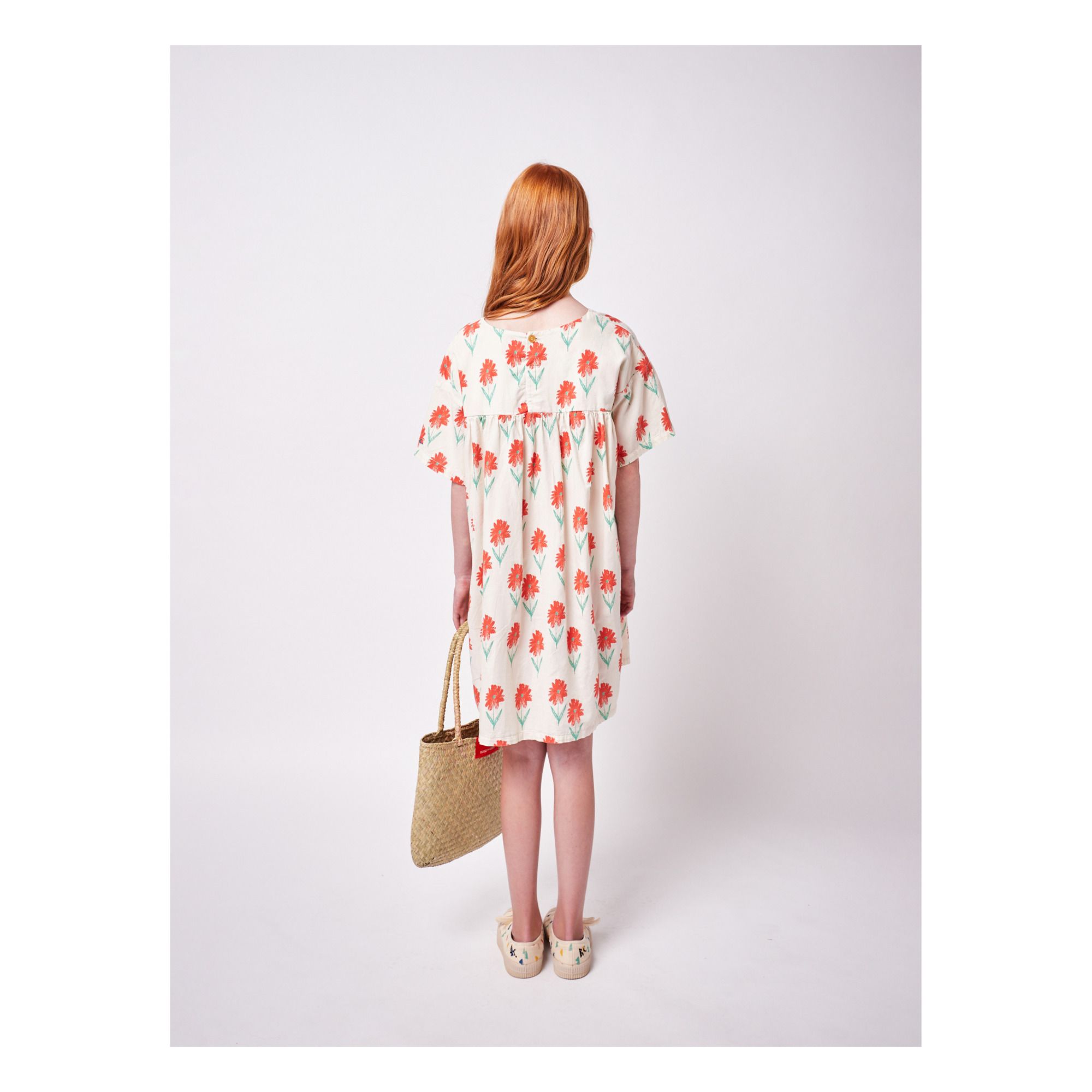 Organic Cotton Flower Dress Ecru- Product image n°3