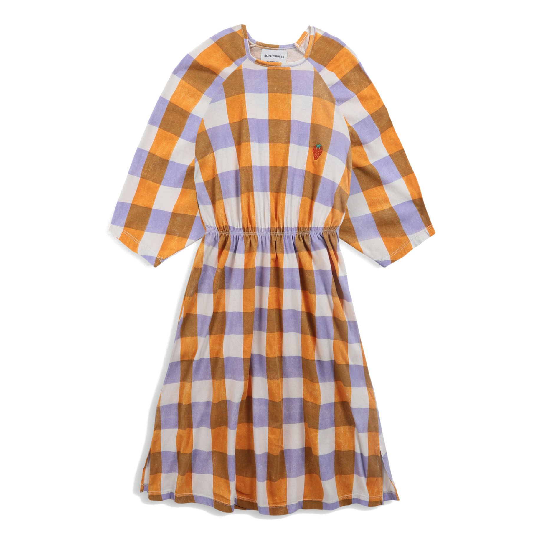 Bobo Choses - Robe Jersey Coton Bio Carreaux - Fille - Orange