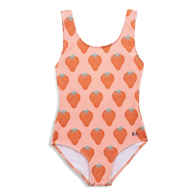 Recycled Nylon Strawberry Swimsuit Rosa Melocotón
