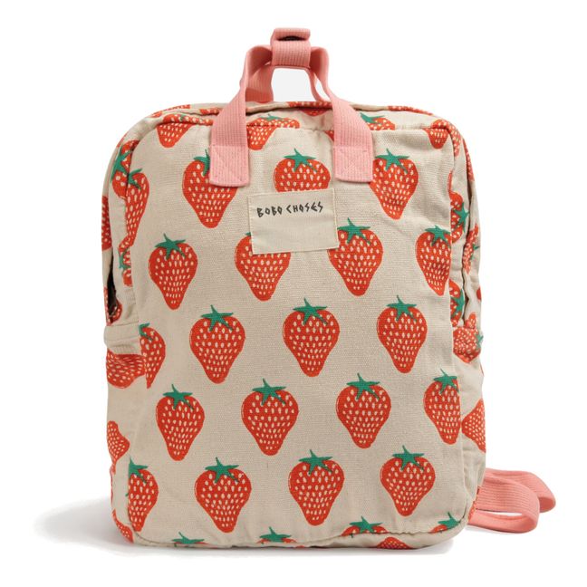 Organic Cotton Strawberry Backpack  Ecru