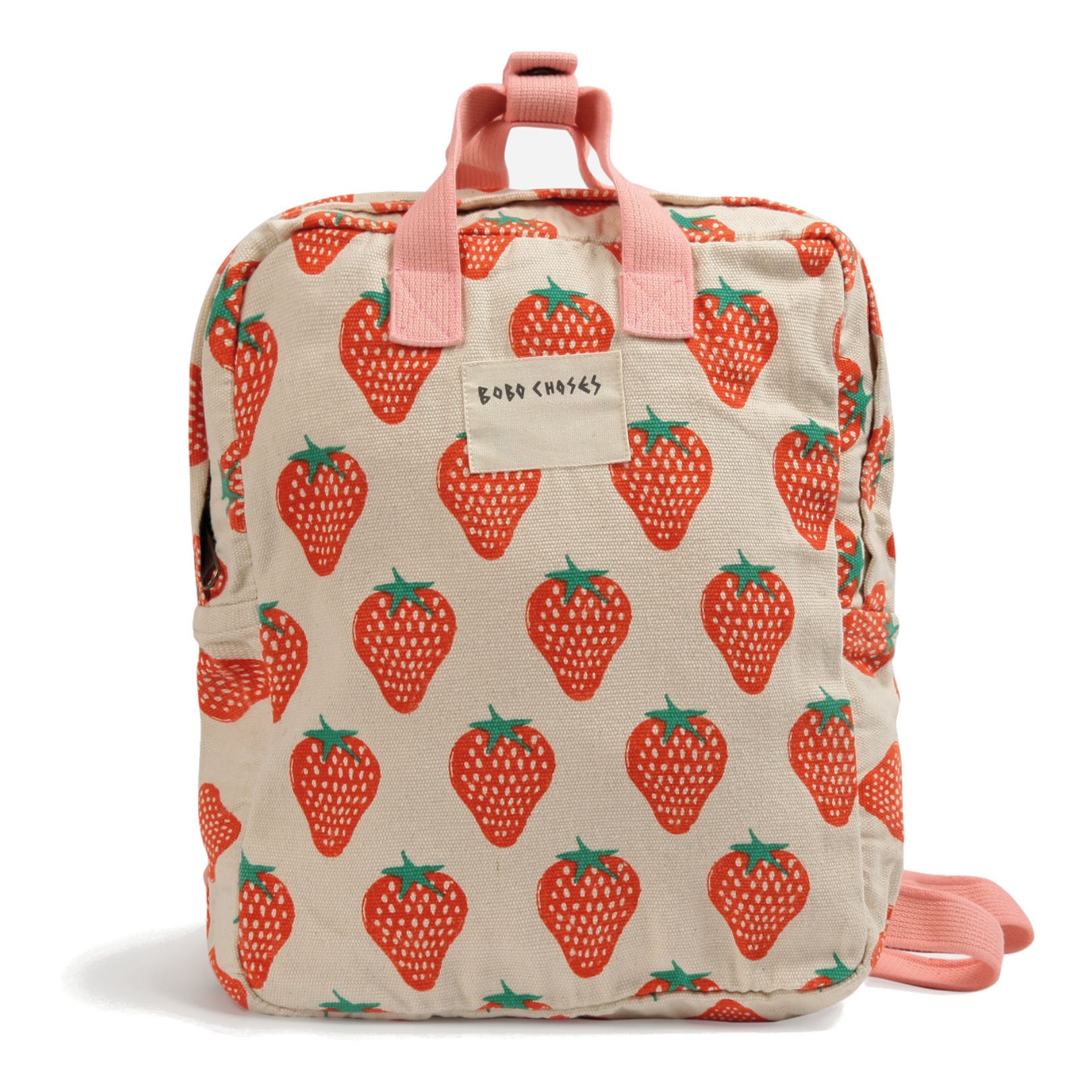 Organic Cotton Strawberry Backpack  Ecru- Product image n°0