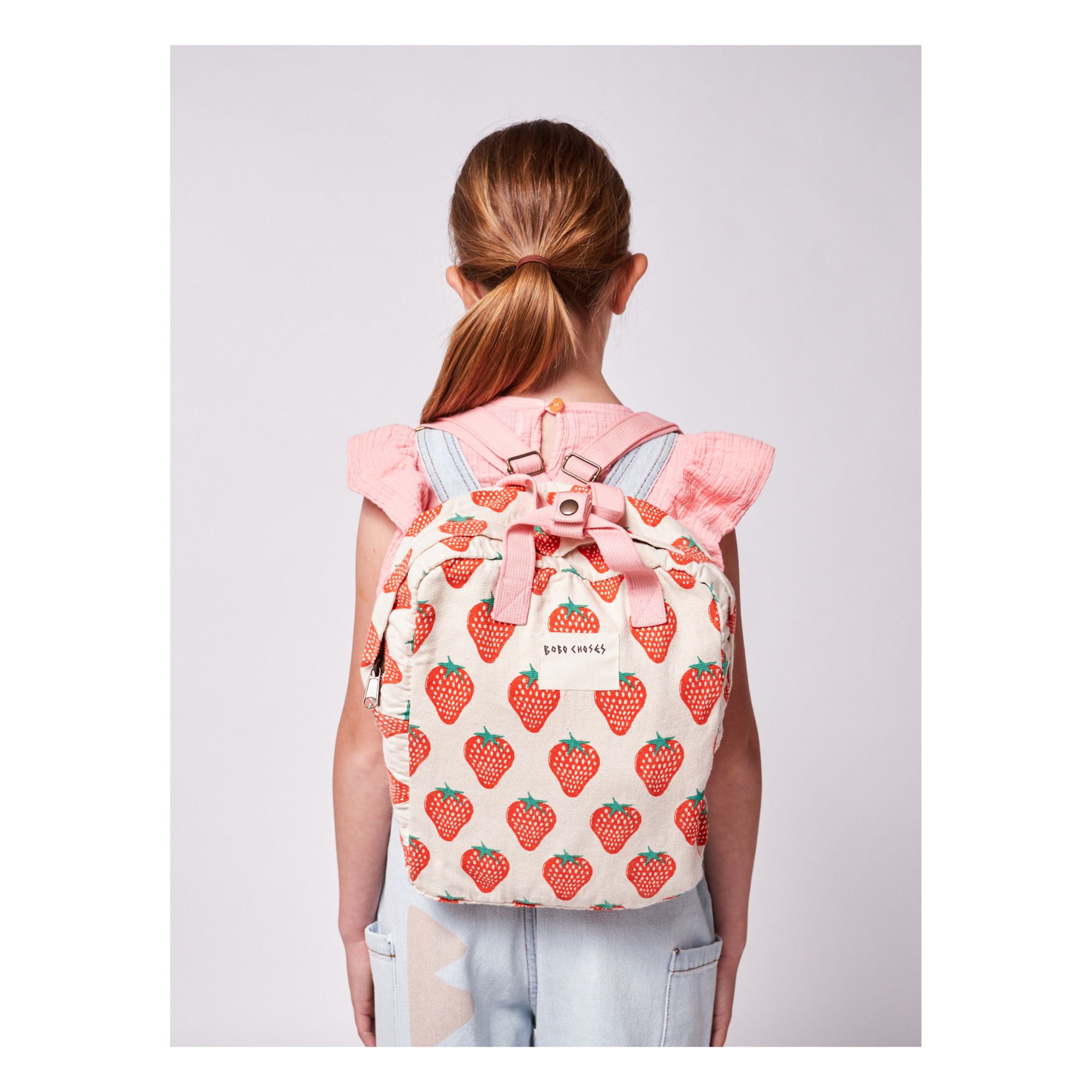 Organic Cotton Strawberry Backpack  Ecru- Product image n°3
