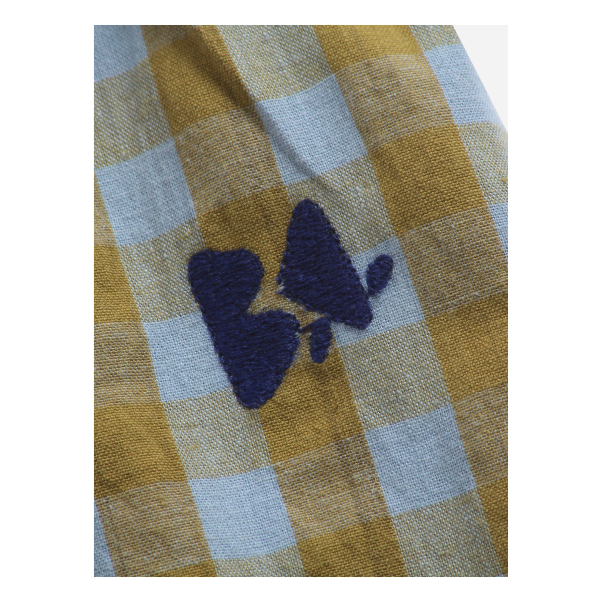 Pantalón de algodón orgánico Cuadros Verde Kaki- Imagen del producto n°3