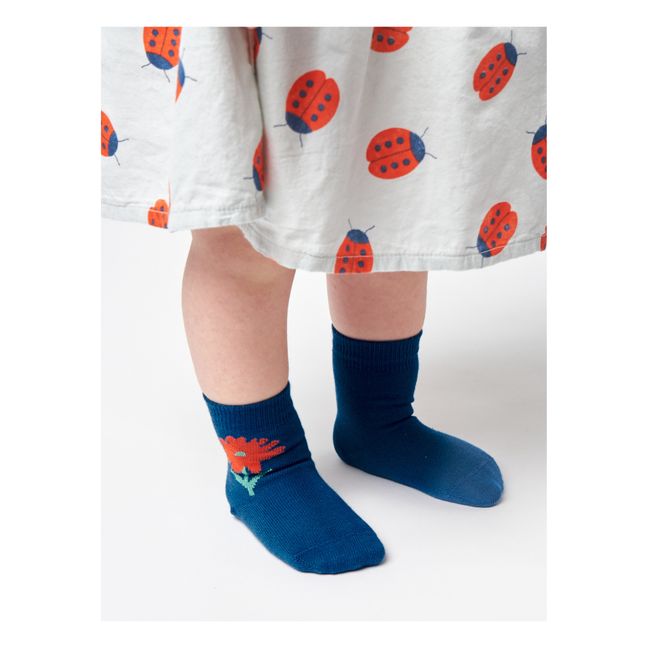 Flower Baby Socks Navy blue
