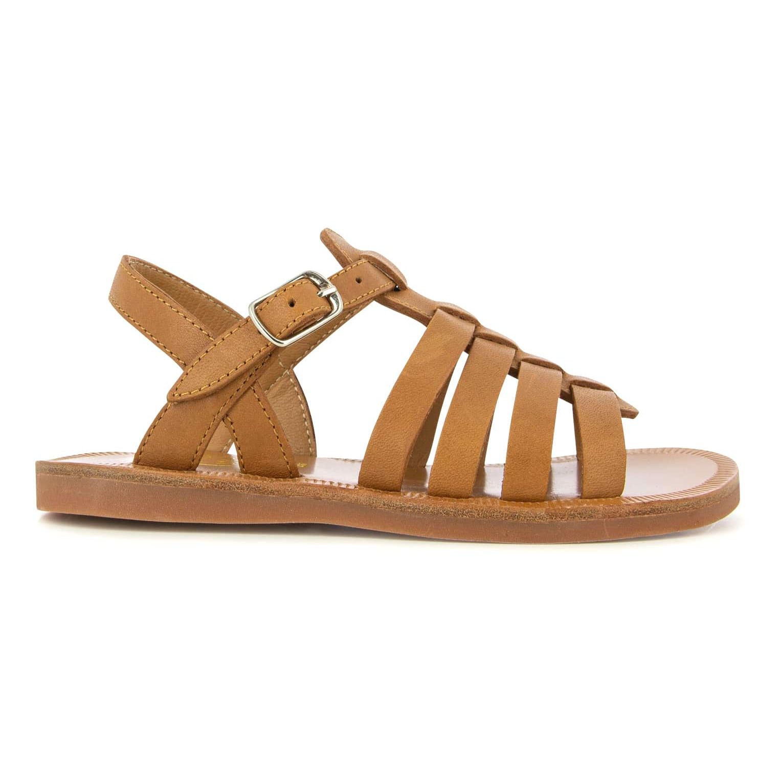 Pom d'Api - Sandales Plagette Strap - Fille - Camel